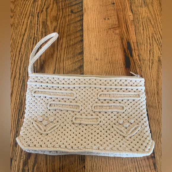 Vintage‎ 1970s Crochet Wristlet Clutch, boho bohemian hippie - Picture 1 of 6